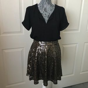 🔥 Sequin Skirt Gold and Black Size S